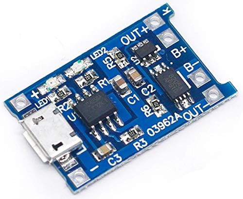TP4056 Type-C / Micro-USB 5V 1A 18650 Lithium Battery Charger Module Li-ion Charging Board with Dual Protection Functions
