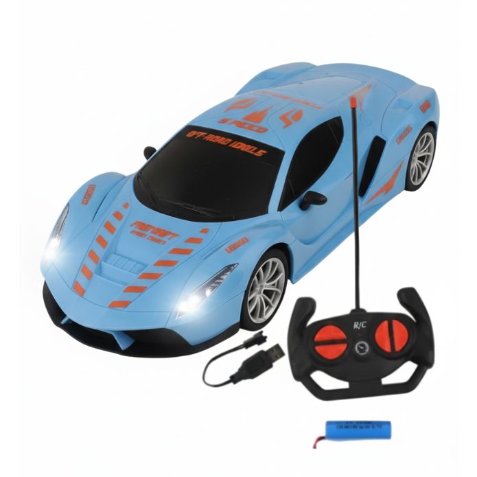 Rechargeable / Cell Operated High-Speed RC Car for Kids – Fast Remote Control Racing Car with LED Lights  USB Chargeable Toy Vehicle for Boys & Girls  Durable, Indoor & Outdoor Fun – Ideal Gift for Children
