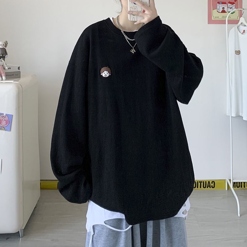waffle shirt women plus size loose 