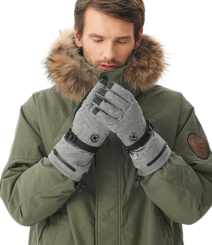 Aroma Season Rechargeable Heated Gloves for Men and Women, Battery Powered Heating Gloves for Winter Outdoor Activities, Skiing Gloves Relieve Arthritis Symptoms, Raynauds Disease