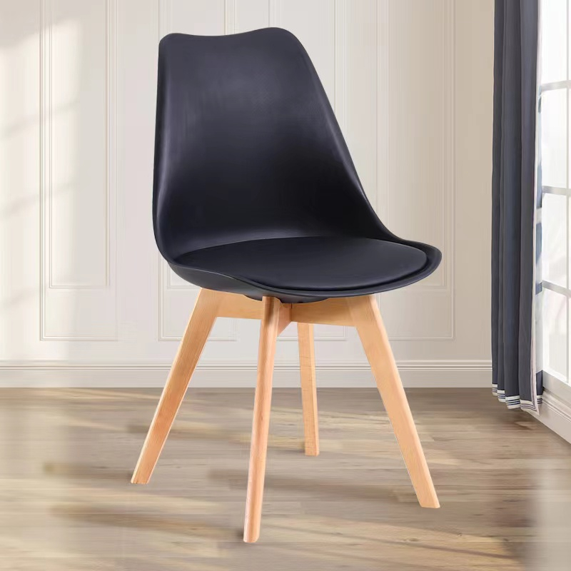 Elegant Solid Wood Frame Dining Chair with Polyurethane Upholstery for Living Room, Office, and Home Office