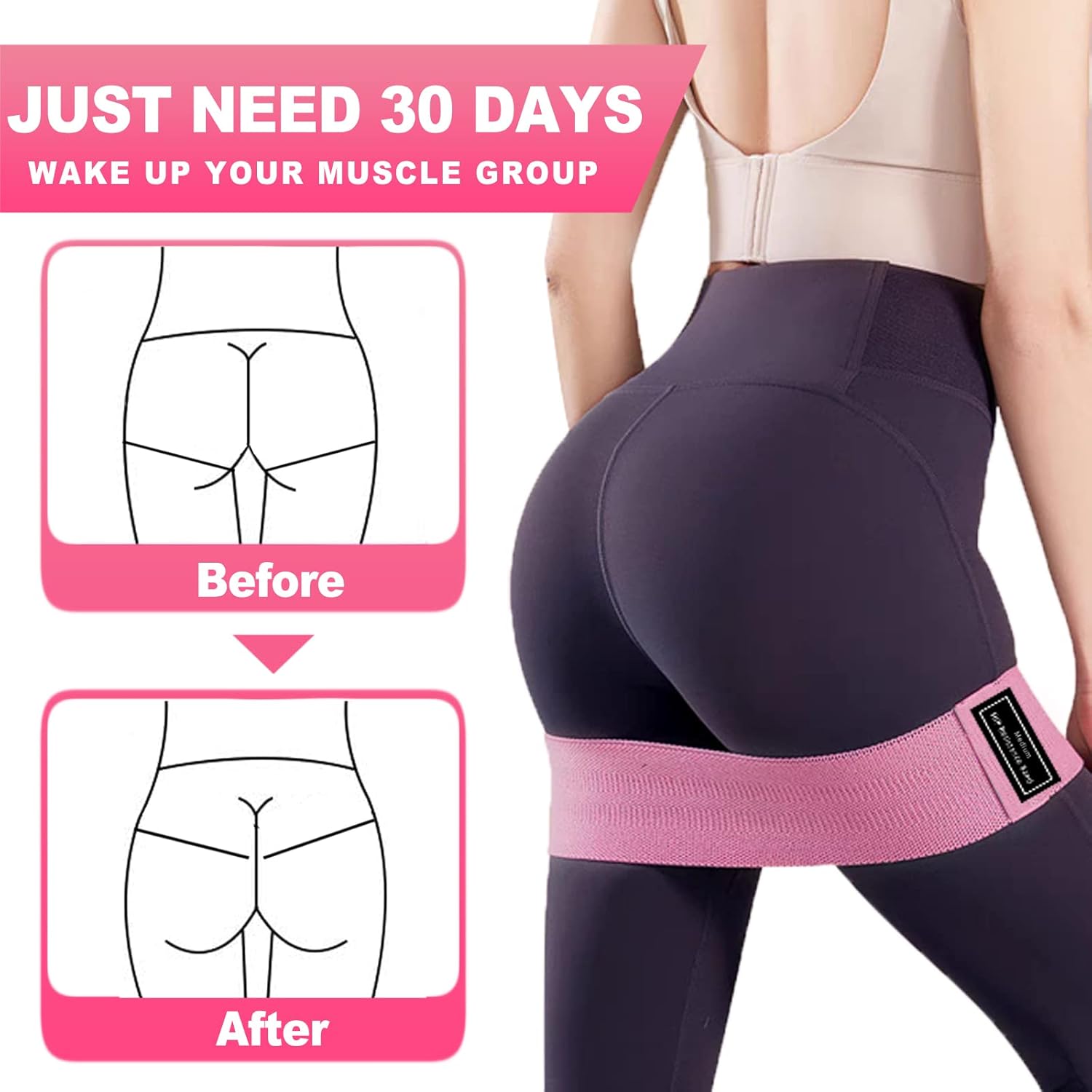 Fabric Resistance Bands Set (3-Pack) – Non-Slip Booty Bands for Squats, Glute & Leg Workouts | 3 Levels for Home Gym & Strength Training