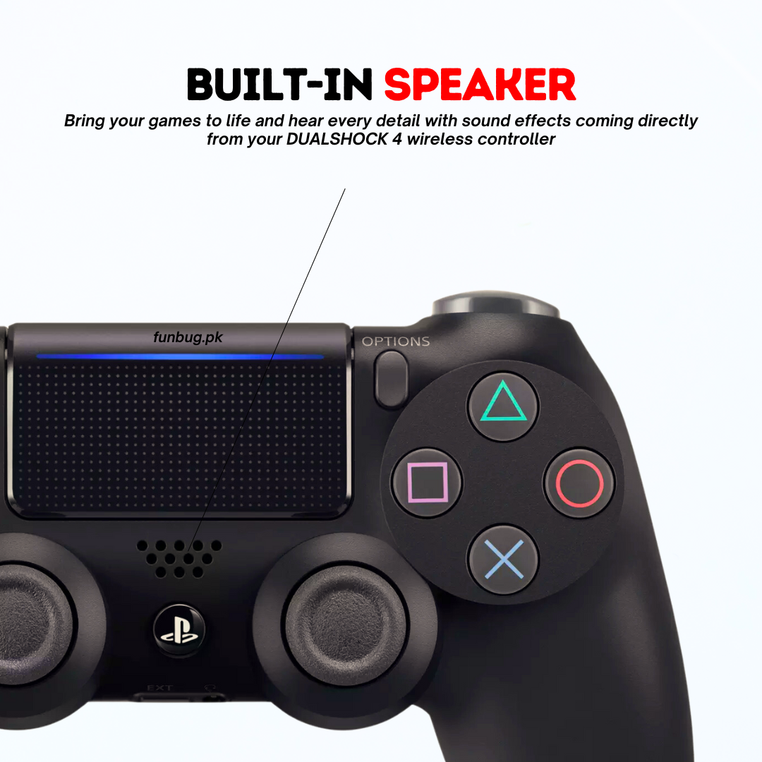 {High-Quality} DualShock 4 Wireless PS4 Controller ~ Bluetooth PlayStation 4 Controller ~ JoyStick JoyPad GamePad Remote Gaming Controller for PS4, PC, Laptop, Computer, Mobile, Android TV Box, Windows 7/8/10/11 XP & Vista, Android ~ By FunBug