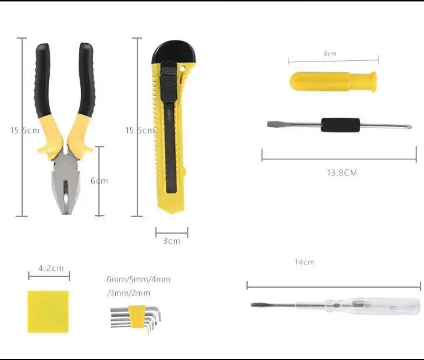 Heavy Duty 8 PCS Tool Set with Box | Multipurpose Repair Tools for Daily Use