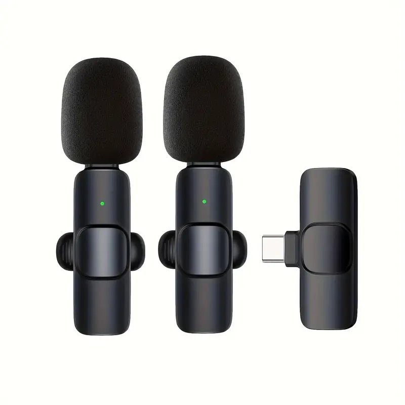 Wireless MIC Type C/Lightning/Android Mic K9 Wireless Double Microphone For Interview, Vlogging , Podcast