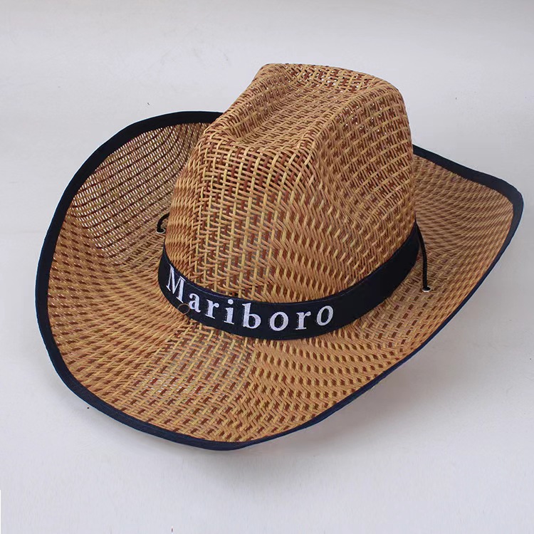 Summer men's western cowboy hat, sunhat, farmer straw hat, sun