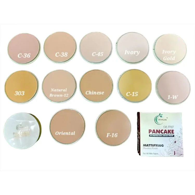 Olivia Pancake 100% Waterproof Shade 24, Natural Honey - 25 gms with Makeup  Beauty Blender Puff