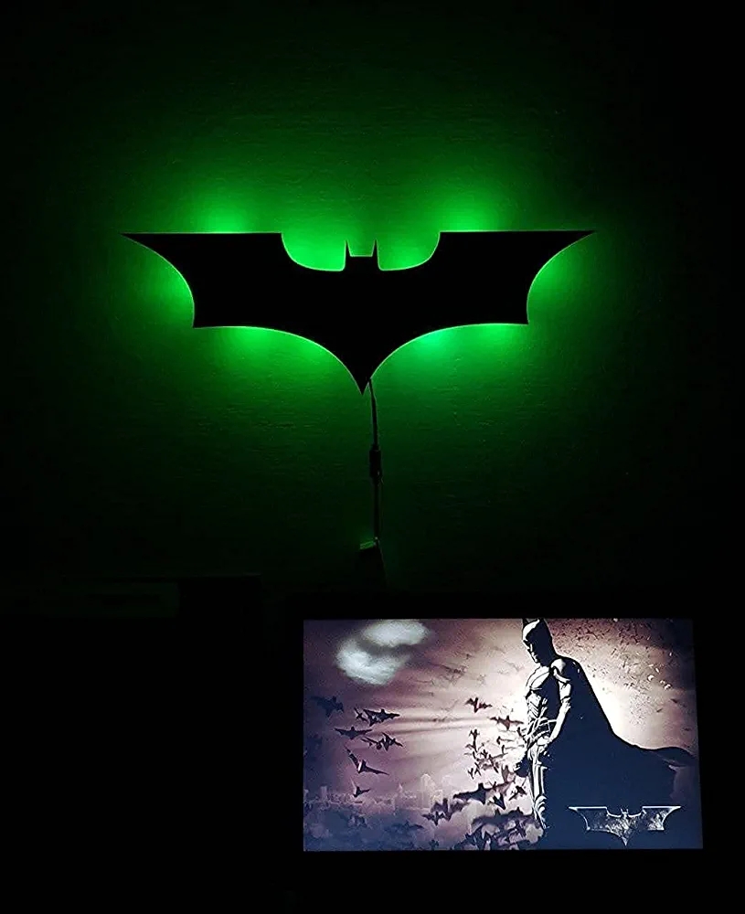ZF 3D Batman Led Wall Lamp Wooden ZRK 7mm Thickness - Gaming Decor - ZF Tycoon room decor - Color Black