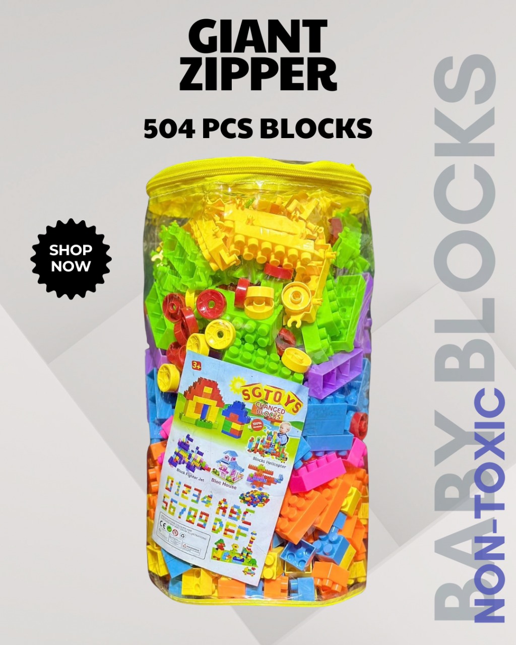 500+ Pcs Baby Blocks – Jumbo Building Brick Set for Kids – Early Development & Brain Training – Safe & Durable Plastic Construction Toys – Fun & Interactive Learning