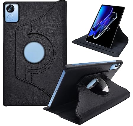 Flip Cover for Realme Pad X 11 inch | 360° Rotating Back Cover | Leather Finish | Pencil Holder not Included