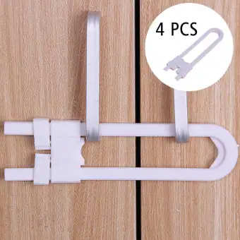 Sliding Child Safety Cabinet Lock U Shape Sliding Safety Latch