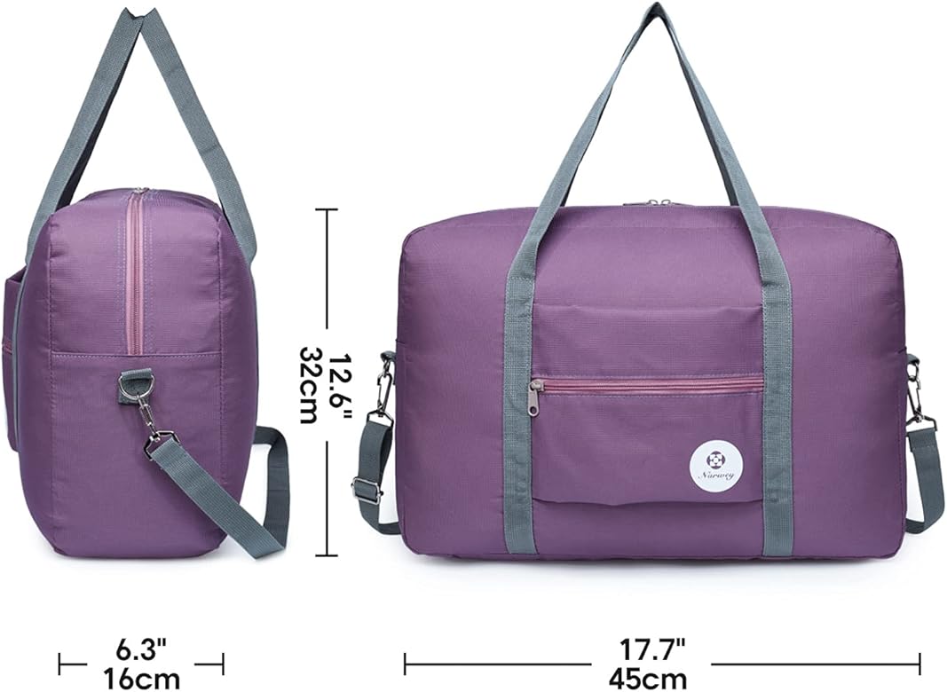 Foldable Travel Duffel Bag Tote Carry on Luggage Sport Duffle Weekender Overnight for Women and Girl, Carrry on Bag