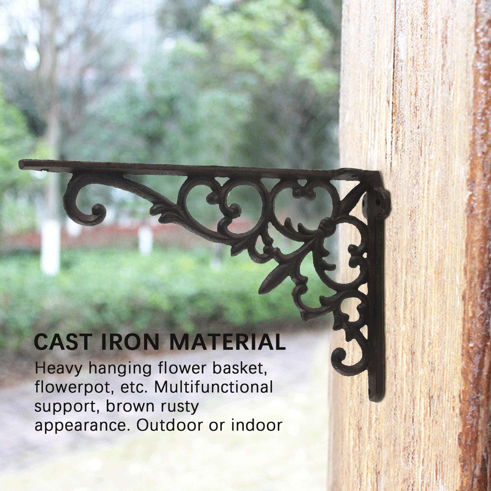 Cast Iron Plant Hanger Flower Basket Hook for Indoor Outdoor Bird