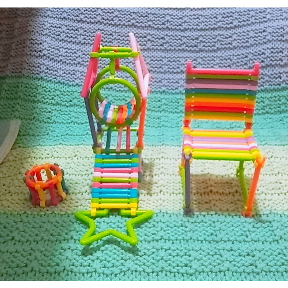 Magic Stick Blocks Colorful Dream Blocks Plastic Building Stick Kits - 98 Pcs - Teeli Blocks