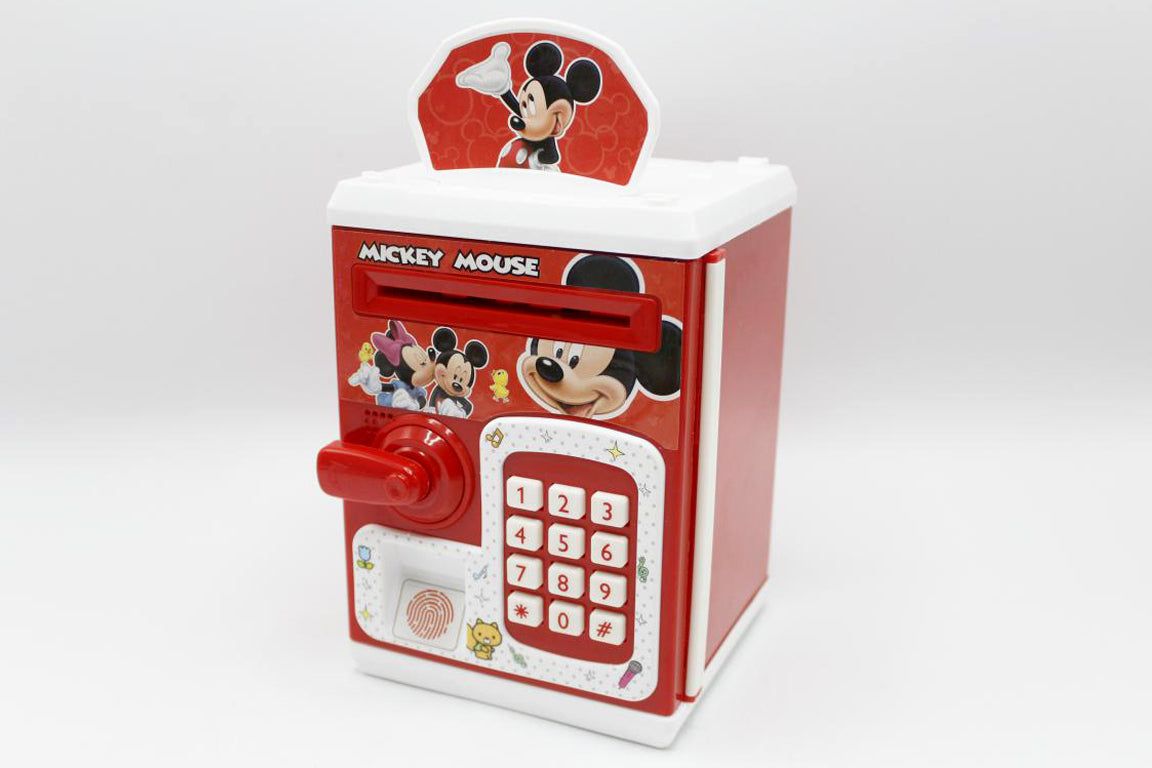 Mickey Mouse Finger Print &Amp; Number Bank Money Saver Atm With Light Music