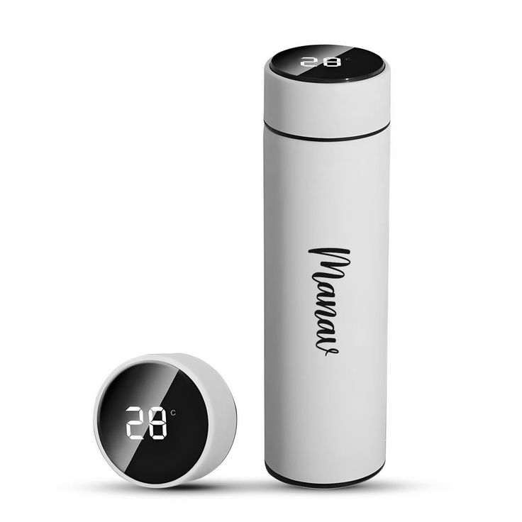 Customize Name Smart Temperature Display Water Bottle 500ml  Stainless Steel Insulated Hot & Cold with LED Touch