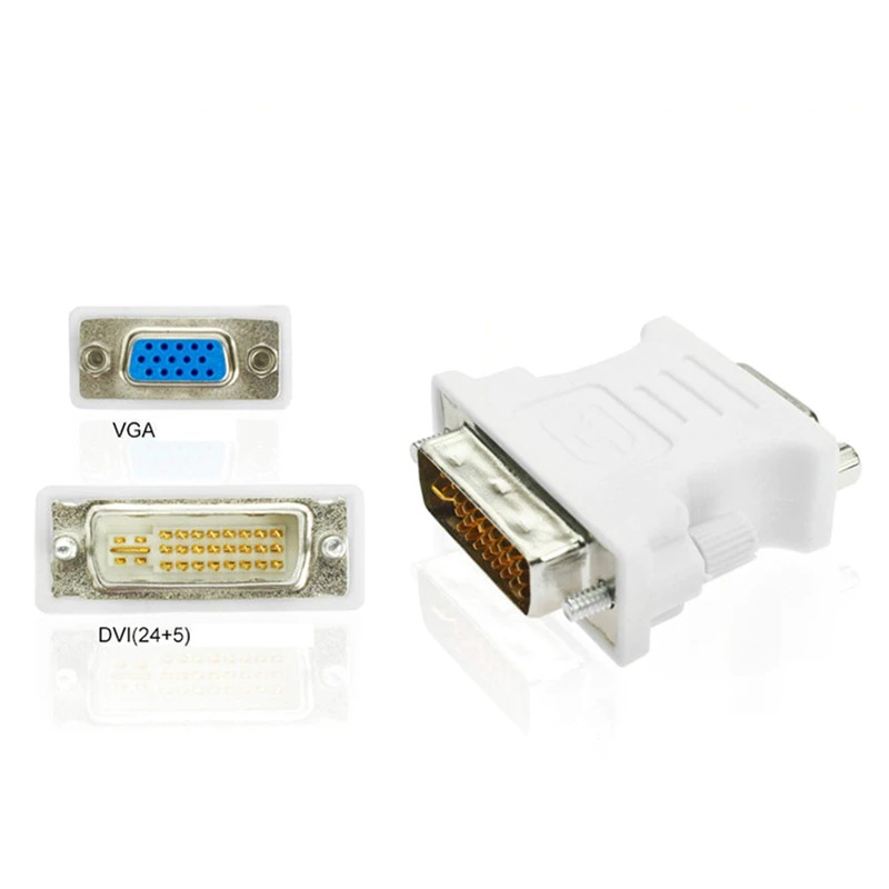 DVI to VGA 24+5 Connector – High-Quality Adapter Converter Male to Female for PC, Laptop, Monitor, Projector, Graphics Card & Other Devices, Durable Gold-Plated Design for Stable Signal Transfer, Compact & Easy to Use