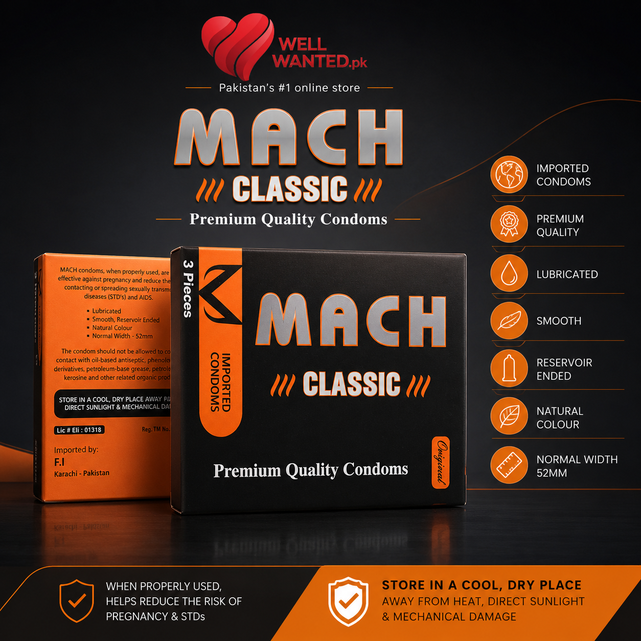 Macho Classic Premium Condoms - 3 Pieces