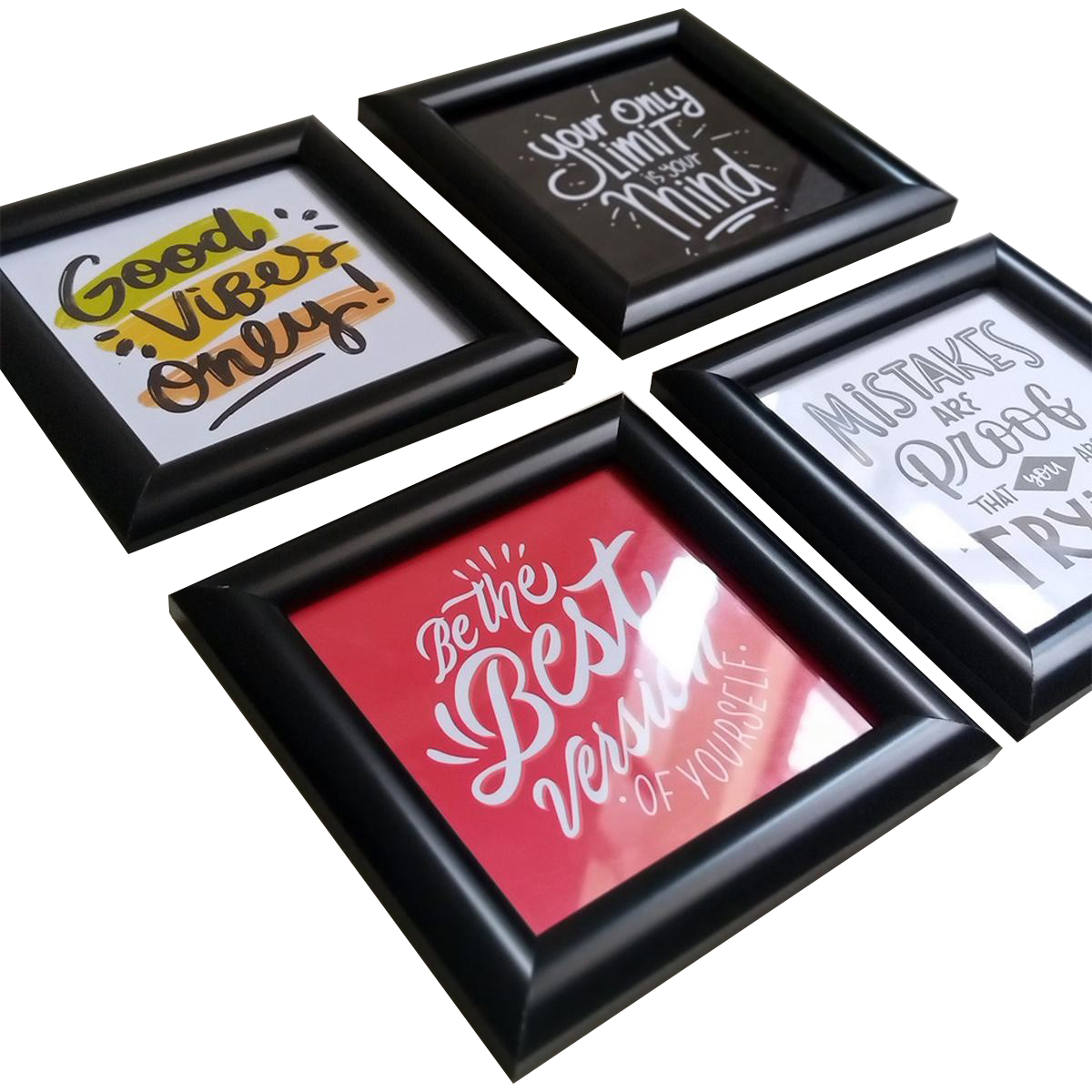 Wall Decoration Item Inspirational  Quotes Motivational Frames with Free Print 5x5 inch Home Decoration Picture Gallery for Living Room Bedroom Study Room Sure Shop