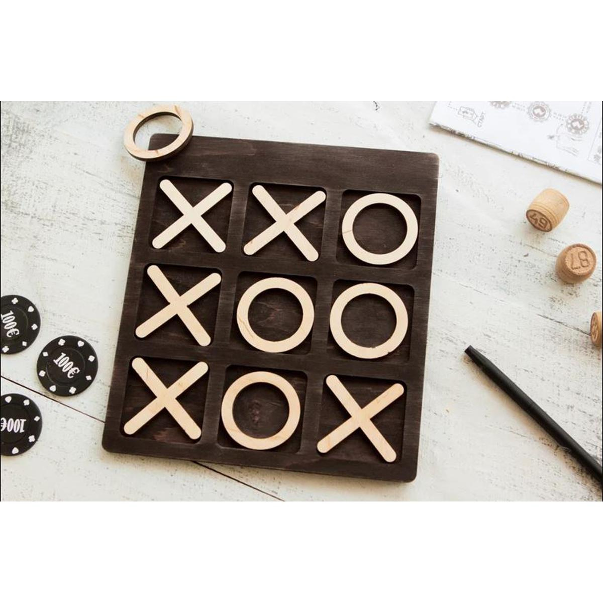 Wooden tic tac Toe Game Super Fun-Board Game Best Educational Toy For Family