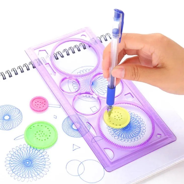 Geometric Ruler Stencil Design Ruler Set Spiral Art Classic Toy