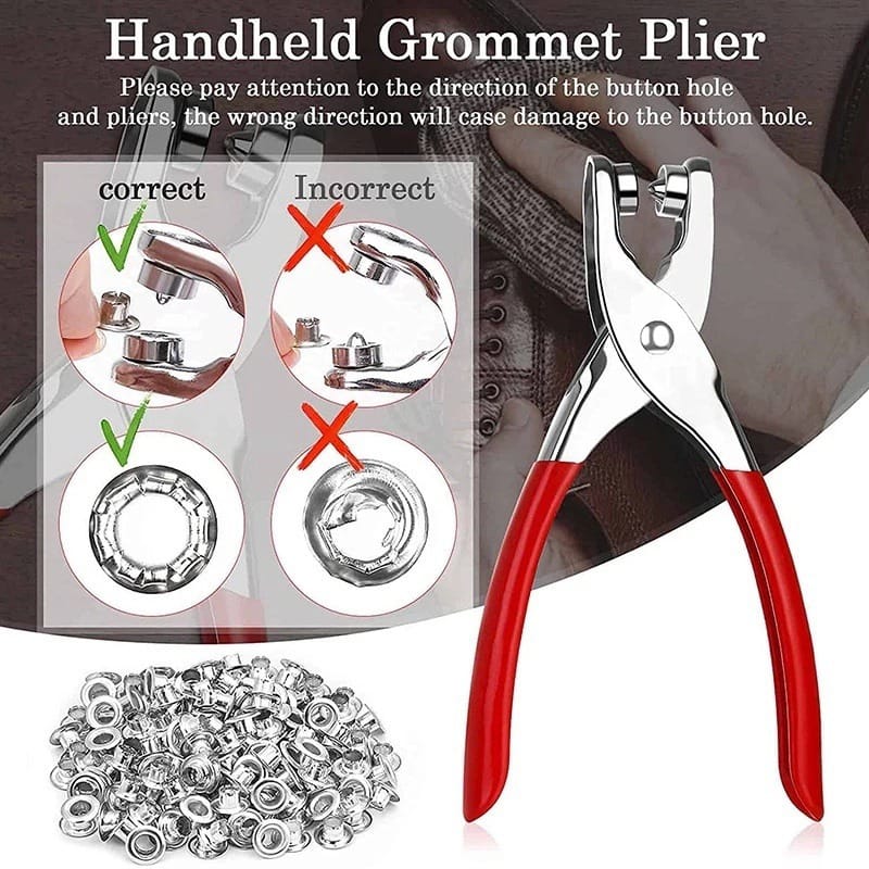 Metal Snap Buttons Press Plier with 150pcs 9.5mm Snap Buttons Kit | DIY Button Punch Tool for Baby Clothes, Jackets, Bags & Fabric Craft | Sewing Fastener Tool Kit