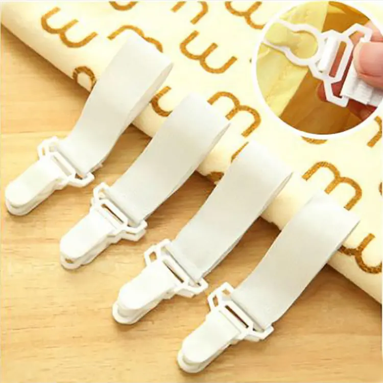 4pcs/set Elastic Bed Sheet Grippers Clip Mattress Covers Blankets Holder  Straps Suspender Buckles Home Textiles Accessories