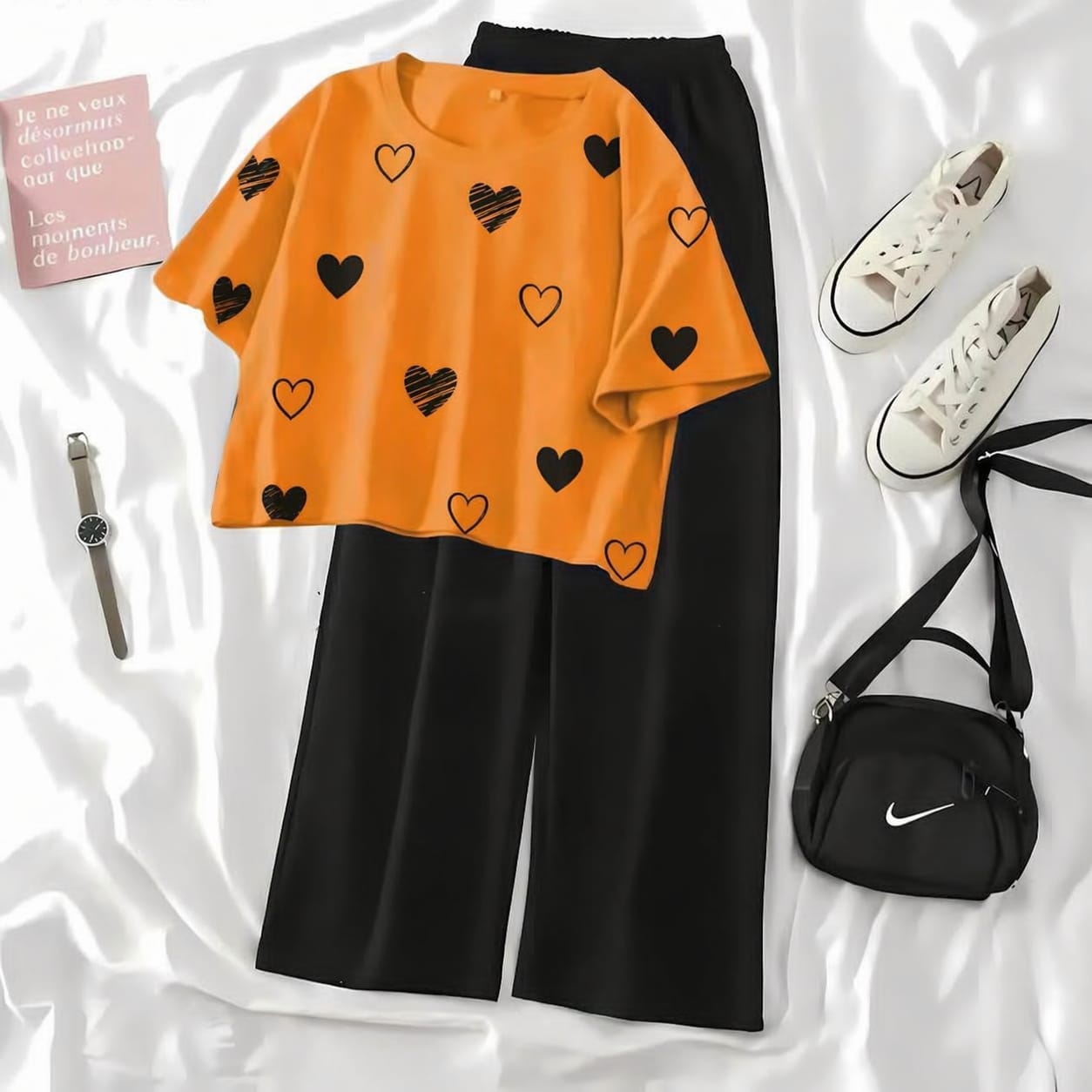 Summer Soft & Comfy Crop Top with Flapper Trouser Combo for Women & Girls