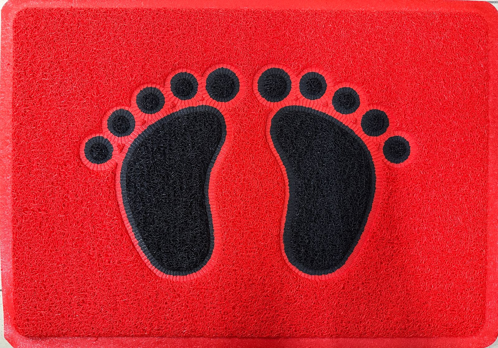PVC Coil Doormat Foot Design Non Slip Washable Mat