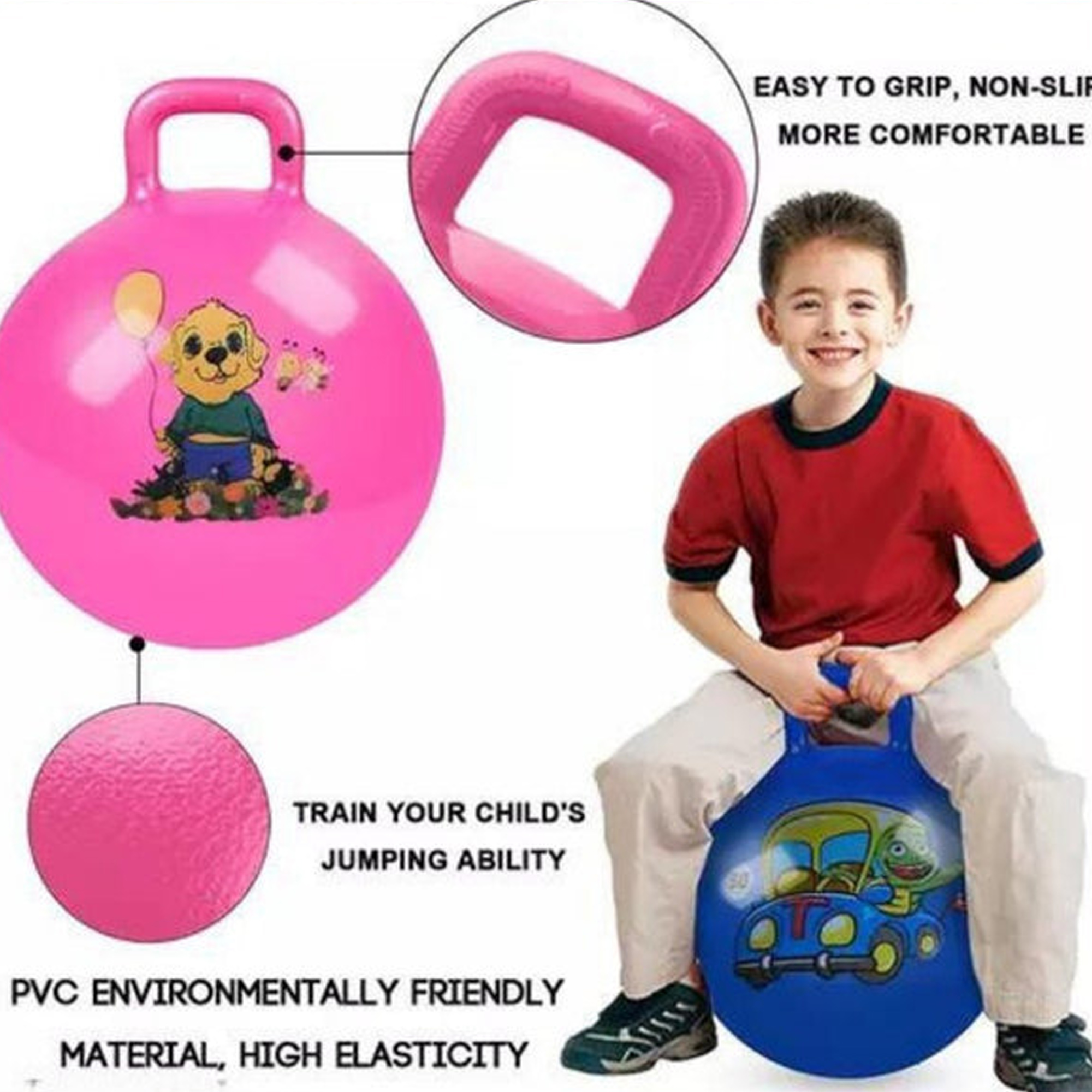Jumping Ball for Kids Big Size / Hop Ball - Best Exercise - Big Jambo Size - Random Multicolor - Approx. 50 Inches Art # DB - Toy-AGP-Big Ball-006