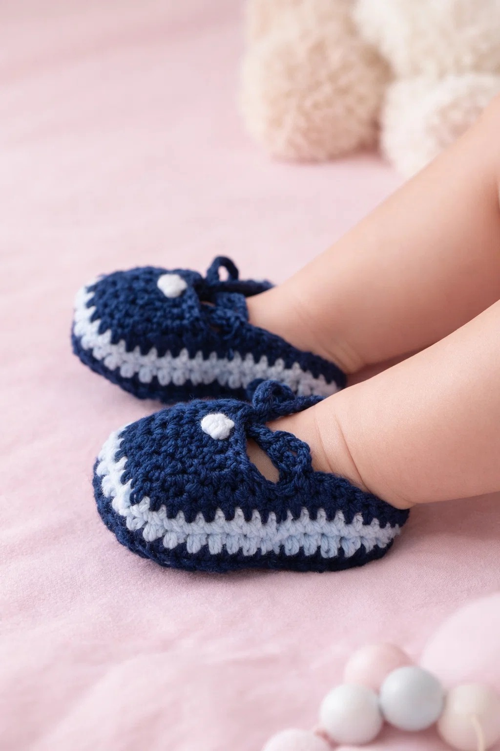 Newborn Baby Booties (Pack of 2) – Soft Shoes for Infants 0-6 Months – Multi-Color Comfortable Baby Footwear Set