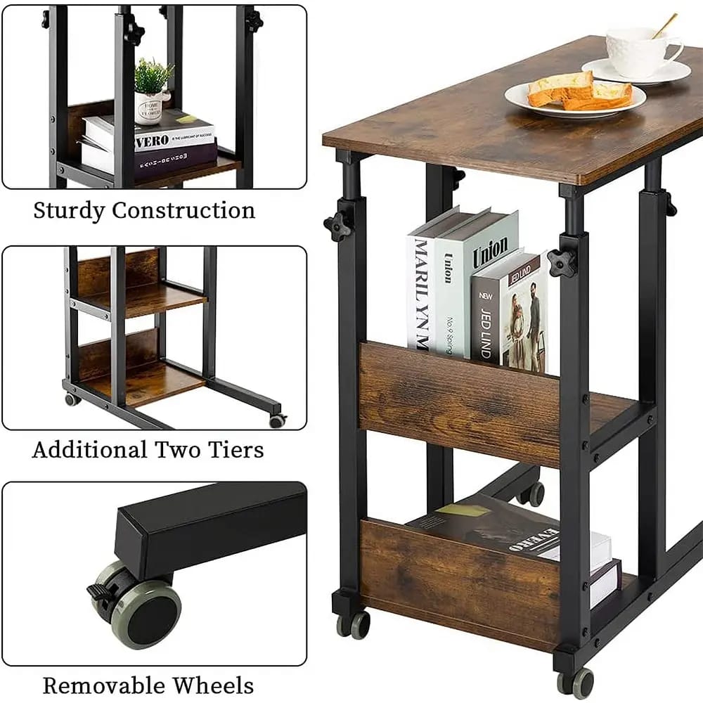 Height Adjustable C Shaped Gaming Table Home Office, Bedside Table, Sofa Couch Table, Table for Living Room, Furniture, Living Room Furniture, Side Table, Bedside Table, Coffee Table,
