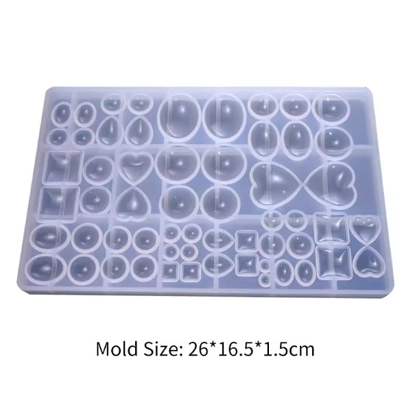 Gemstone Jewelry Silicone Casting Mold Epoxy Resin Gem Pendant Necklace Earrings Mold