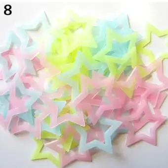 100 40pcs 3d Glow In The Dark Stars Ceiling Wall Stickers Cute Living Home Decor