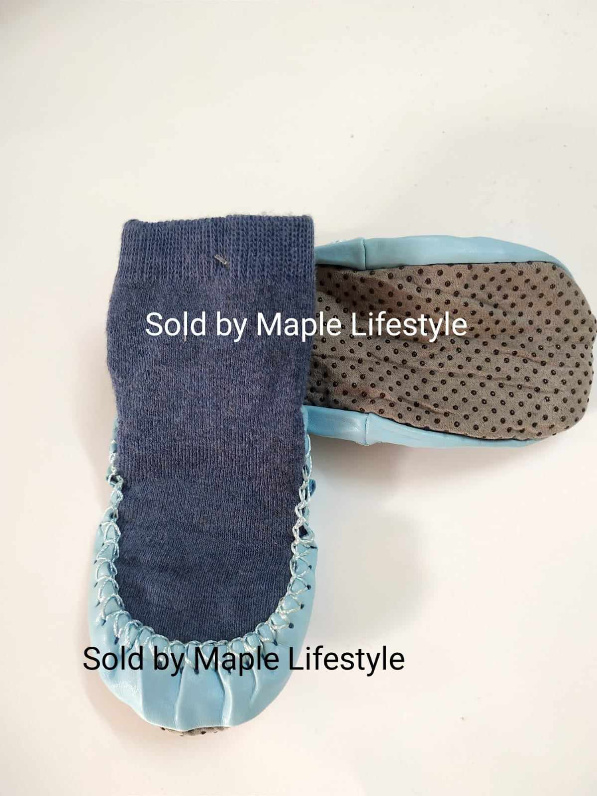 Babies Toddler Infant first Walker Soft Warm leather bottom Carpet/Floor Booties Socks (1 pair) by Maple Lifestyle