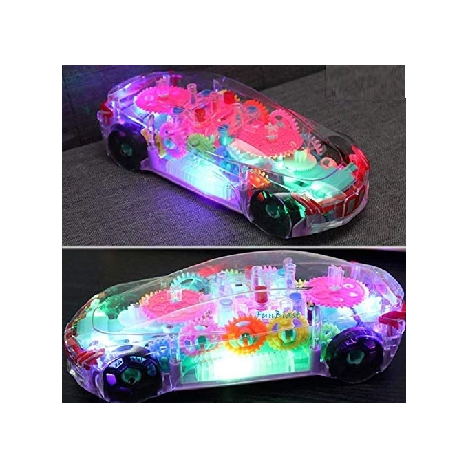 Concept Racing Colorful Car Educational Transparent Battery Operated