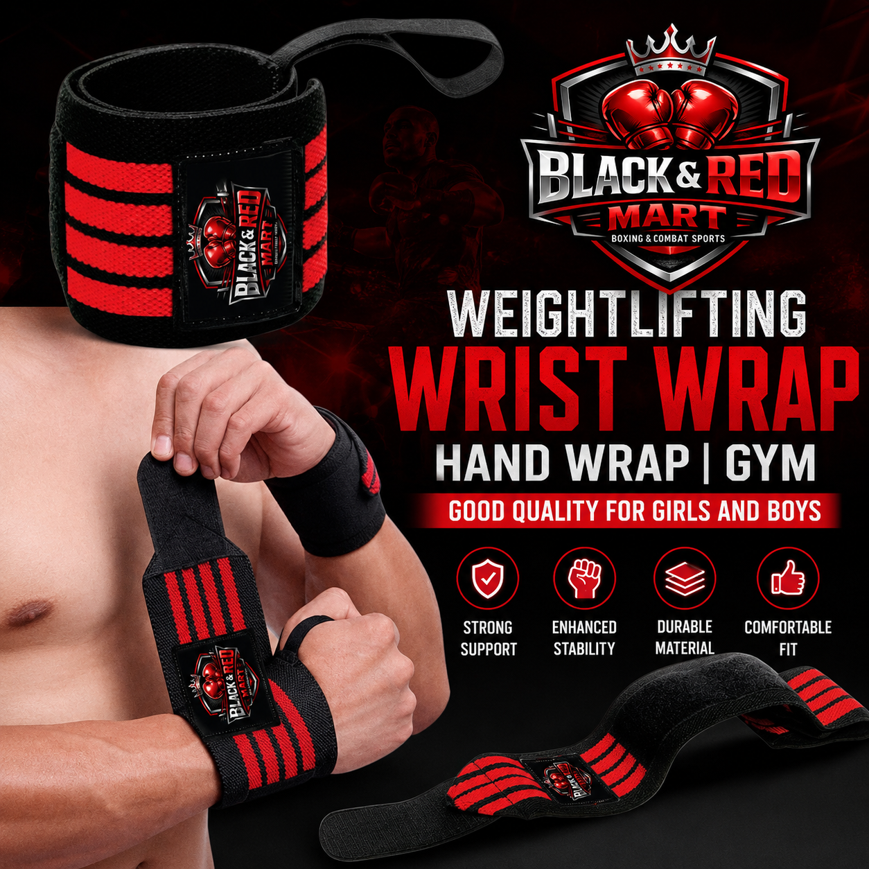 Weightlifting Wrist Wrap | hand wrap| Gym | Good Quality for men