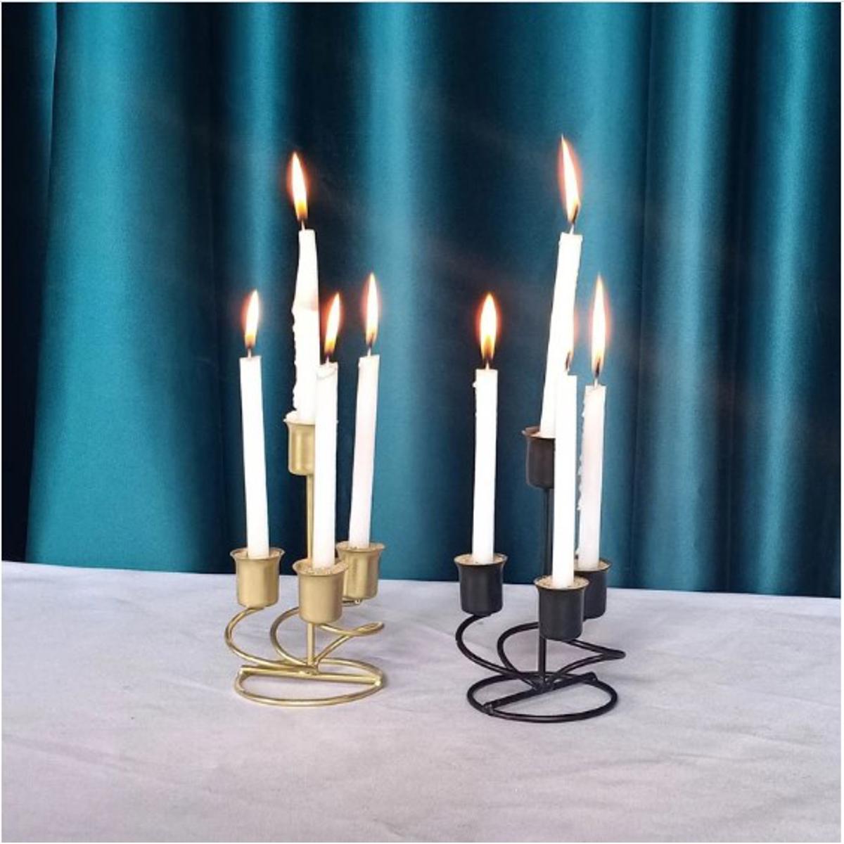 Long Candle Holder 4 Arms Iron Art Candlestick Display Stand Wedding Party Decor