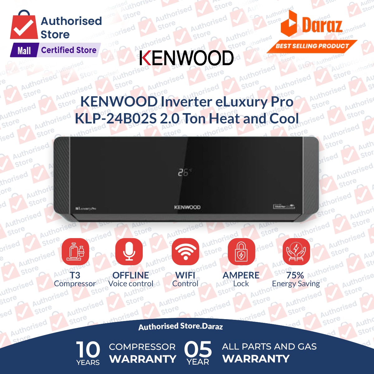 KENWOOD 2.0 Ton DC Inverter AC | Luxury Series | T3 Compressor | 75% Energy Efficient | Heat & Cool | Offline Voice Control | Ampere Lock Mechanism | Wi-Fi Function | 100% Copper | 10 Years Compressor