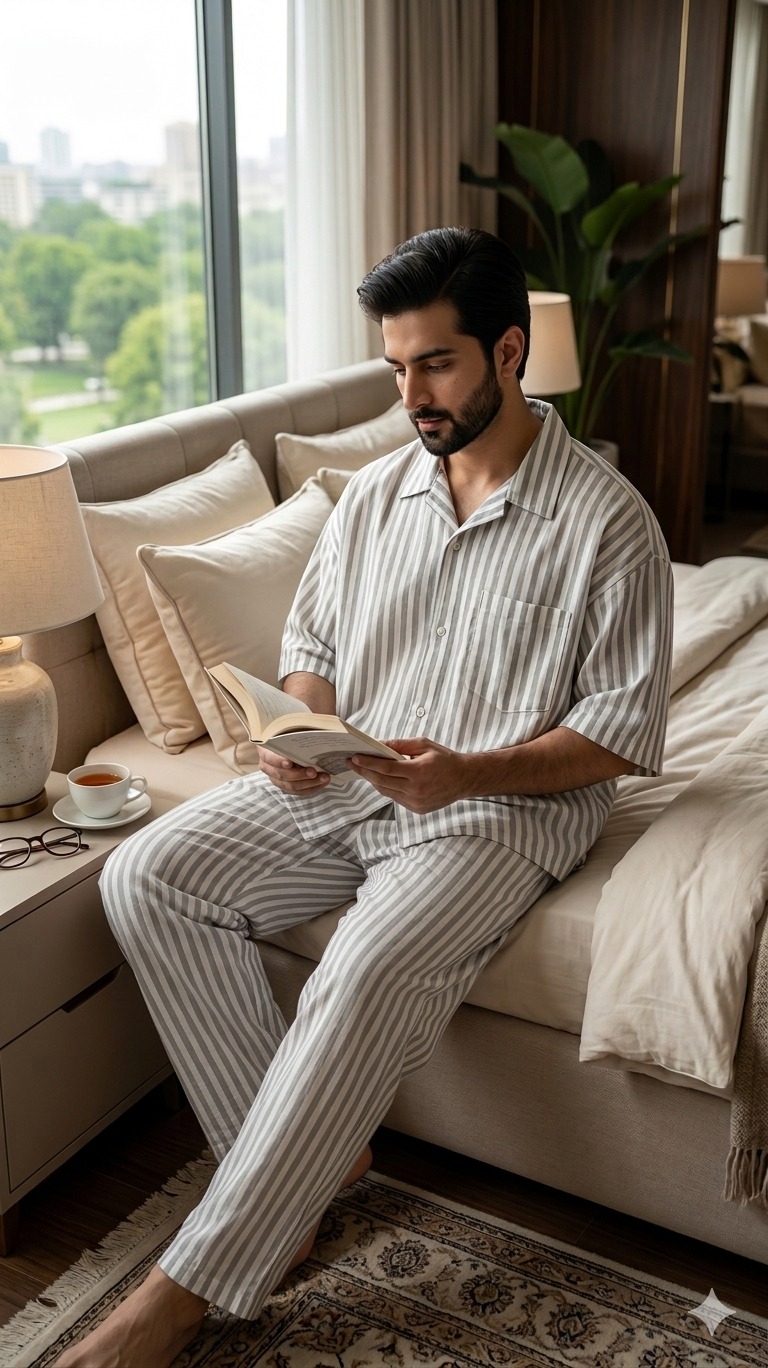 Premium Quality Pajama Top and Pant Set Lightweight Casual Sleepwear Night Suit.