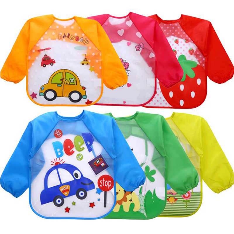 Unisex Infant Toddler Baby Waterproof Long Sleeved Bib Burp Cloths Kids Smock Feeding Accessories