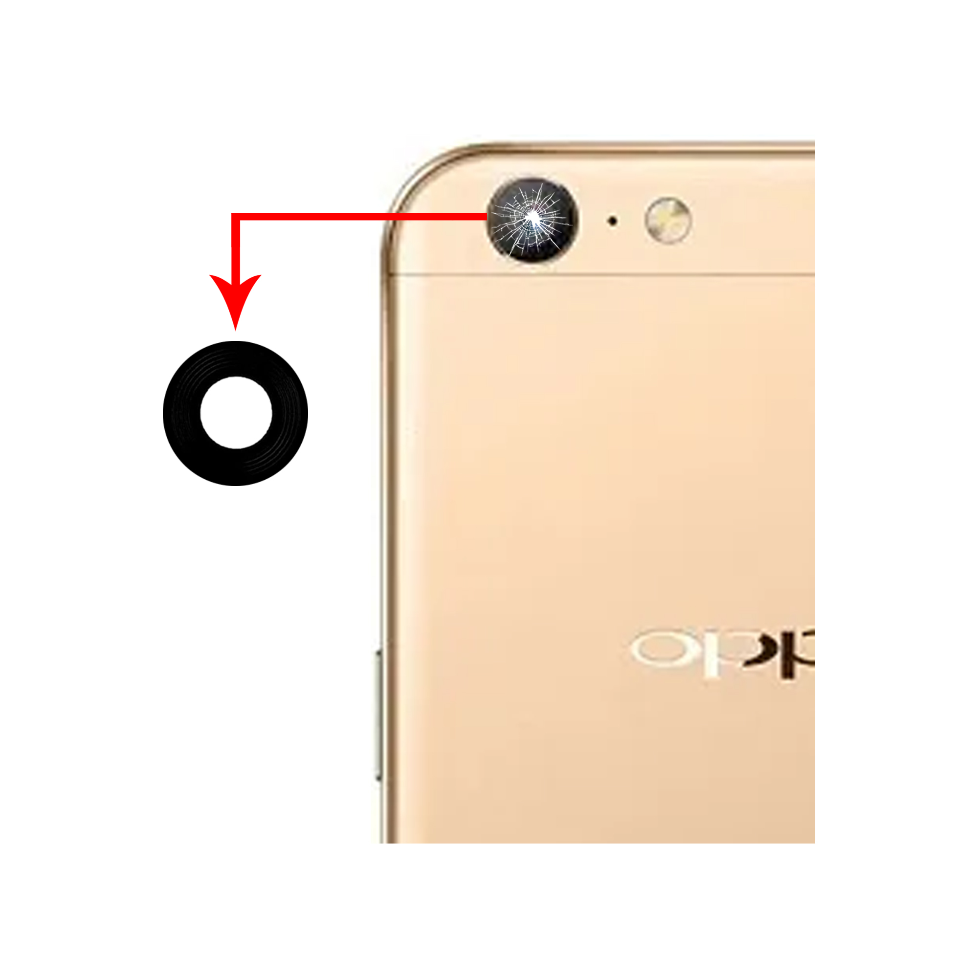 Lentille De Caméra Arrière Pour Oppo A57 (modèle CPH2387) - Pièce D'origine Démontée - Occasion Testée Et Fonctionnelle