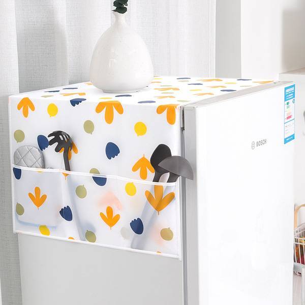 Refrigerator Organizer PEVA Freezer Top Bag Dust Covers with 6 Pocket in size 50 by 20 inches Fridge Storage Bags China Export