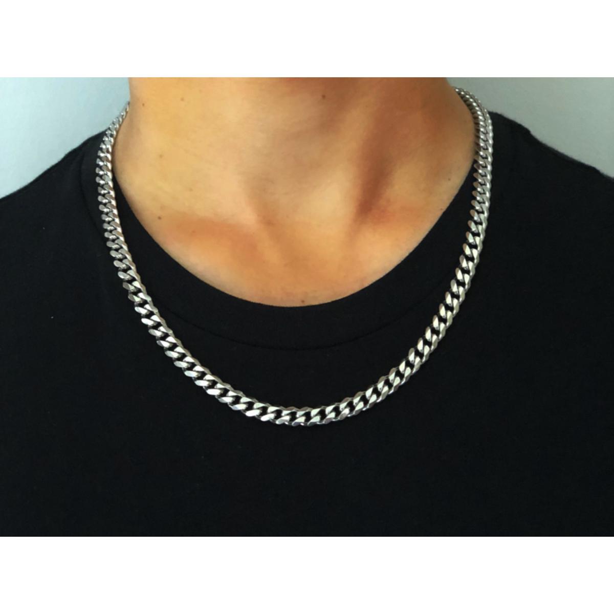 Silver Chain For Boys/Italian Thin Cuban Chain For Men/Boys