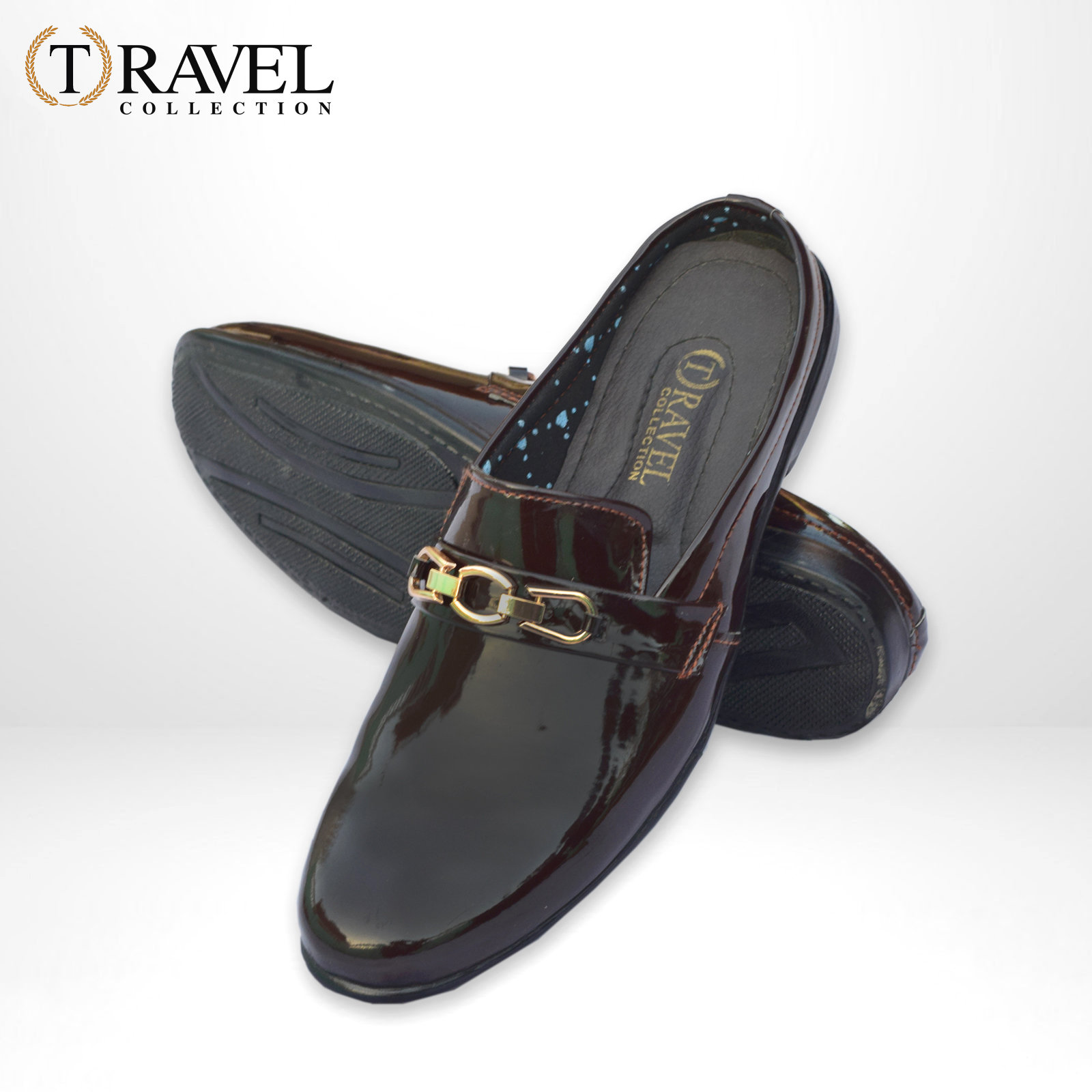 Travel Collection - Patent Loafers Shoes - Best Quality Half Loafers Shoes for Men - Brown Color