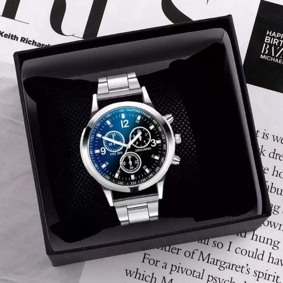 Watch Combo Set for Men Stainless Steel Watch and Bracelet Fashion and Luxury Style Multiple Colors