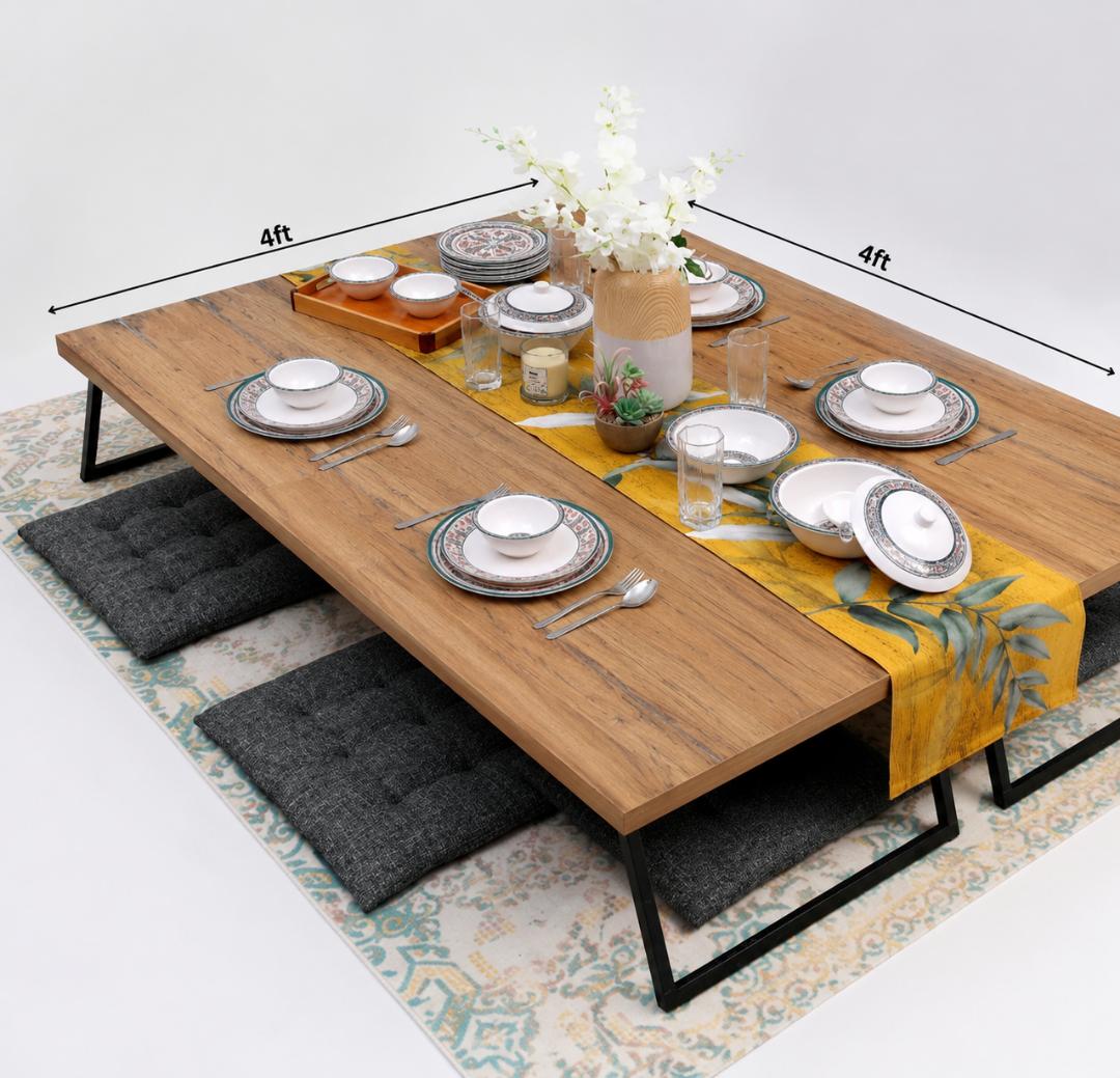 Muslim Floor Dining Table, Japanese Floor Dining Table, Floor Sitting Dining Table, Low Dining Table, Wooden Floor Dining Table, Islamic Dining Table, Majlis Dining Table, Modern Floor Table, Arabic Style Dining Table, Floor Seating Table, Minimalist Dini