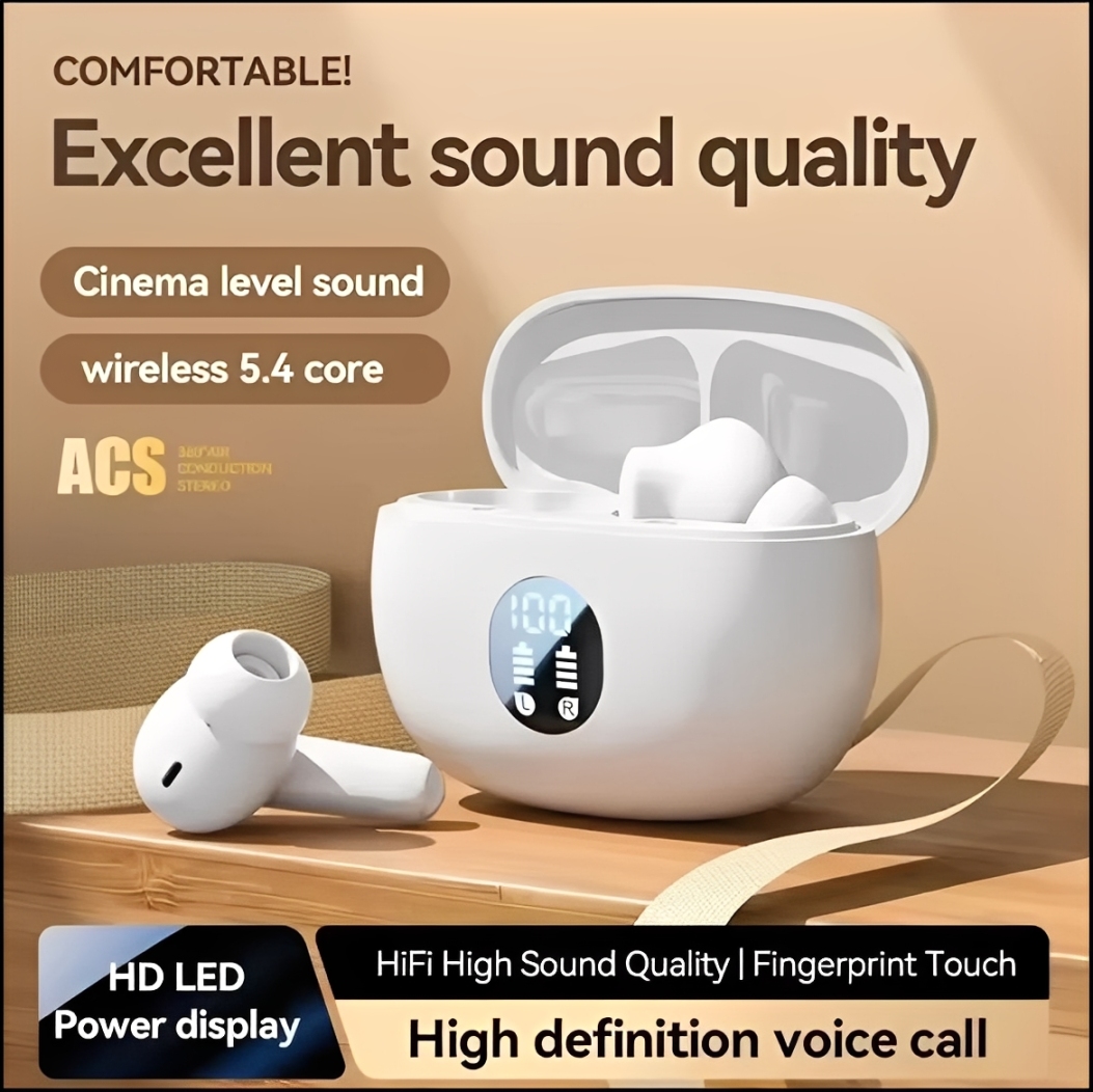 H895B Earbuds TWS (True Wireless Stereo) Bluetooth Airbuds | Wireless Earphones Headset | 9D Stereo Sound | Compatible With All Bluetooth Devices.