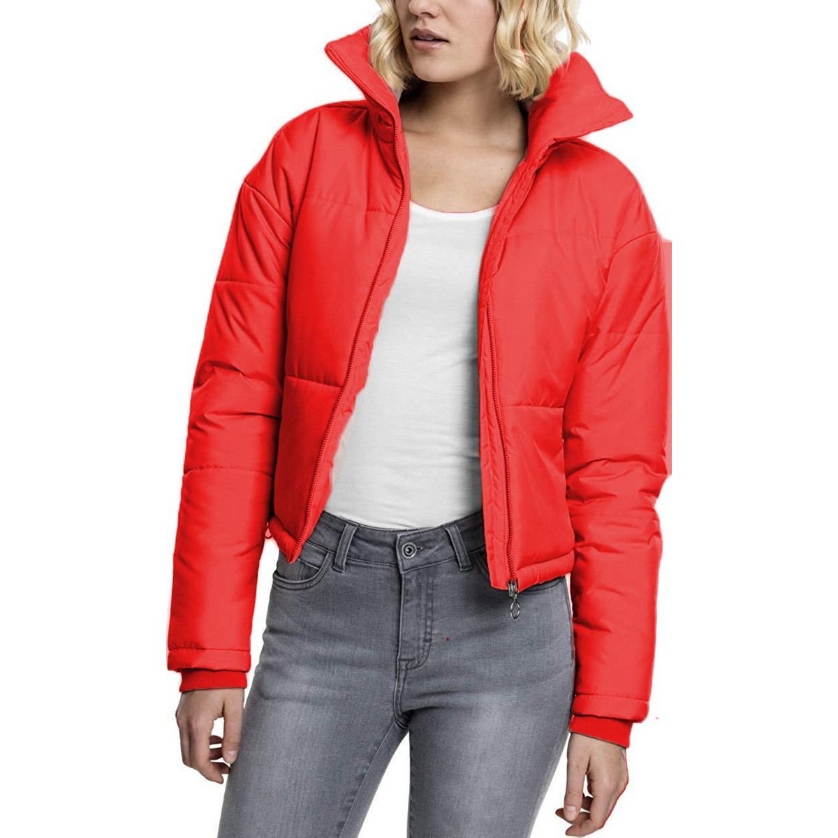 Ladies Red Puffer Jacket for Women: Buy 