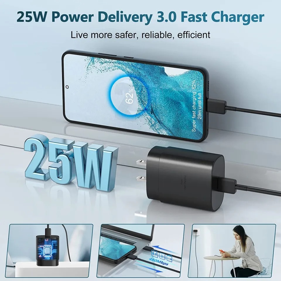 25W Charger with cable Usb Type C Fast Charger Pd Wall Power Adapter 25W Super Fast Charger with Type C to Type C Cable And Without Cable Pd Charger For all Mobile Phone price in Pakistan